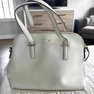 Kate Spade Small White Tote - perfect for this summer! 12" wide by 9" tall